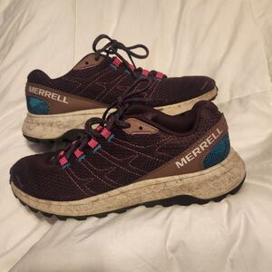 Merrell Women's Fly Strike Burgundy and Teal Performance Footwear